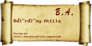 Bárány Attila névjegykártya