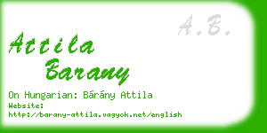attila barany business card